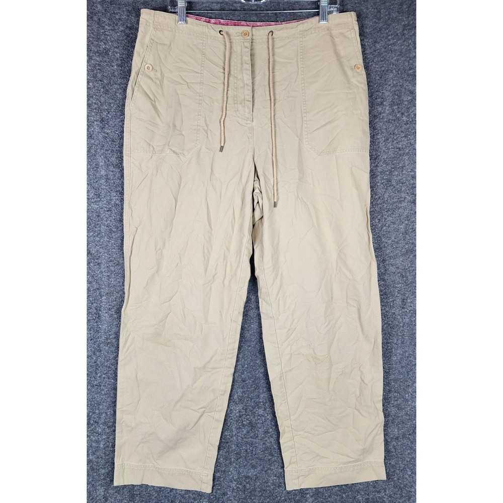 Lauren Ralph Lauren Pants Womens 14W Y2K Tan Cotton Drawstring EUC